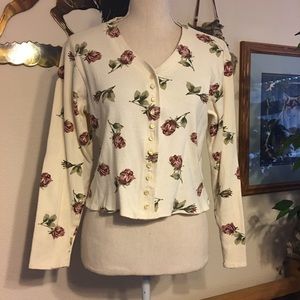 Y2K 90s Next Era floral button front top L